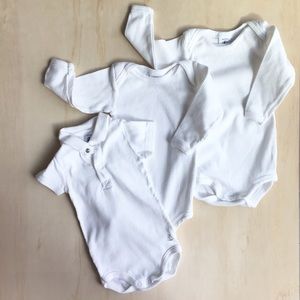 Petit Bateau White 6 Month Onesie Lot